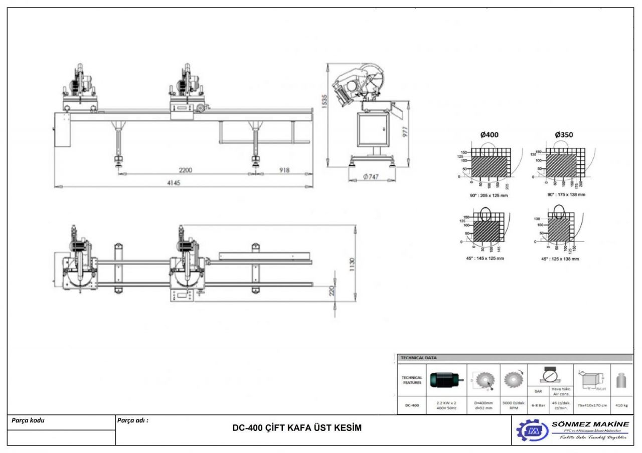 DOUBLE CUTTING MACHINE ( HYDRO PNEUMATIC ) DC400