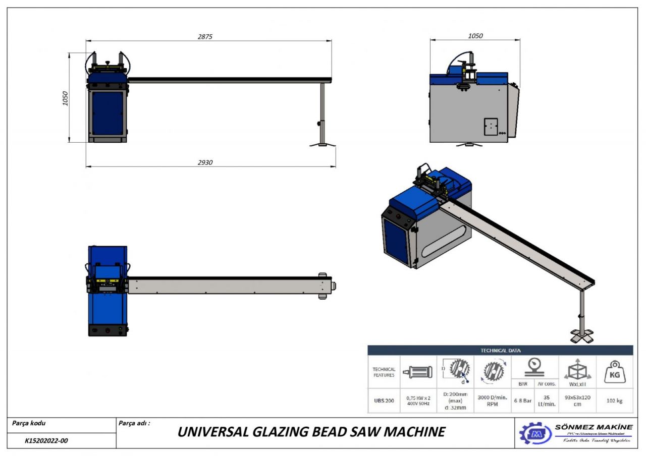 AUTOMATIC PVC GLAZING BLADE SAW