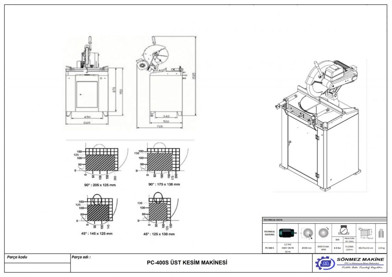 PNEUMATIC ANGULAR CUTTING MACHINE PC400S