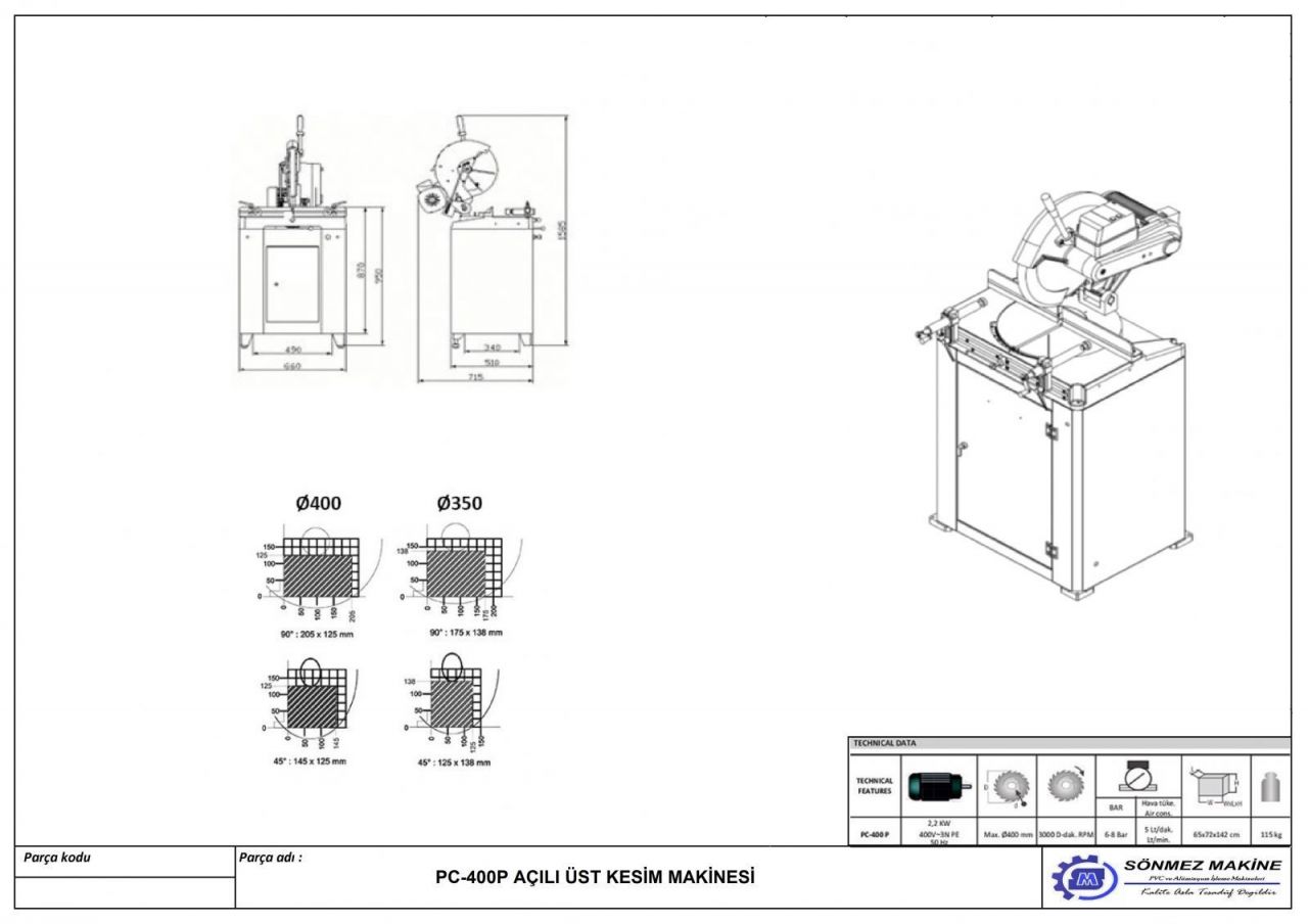 MANUAL ANGULAR CUTTING MACHINE PC 400 P