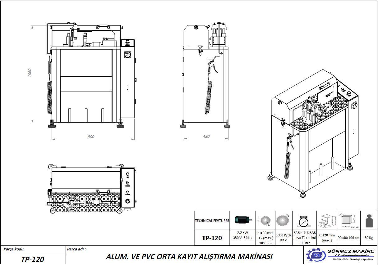 Taming End Milling Machine Alum. - PVC Profile Taming Machine For 120mm