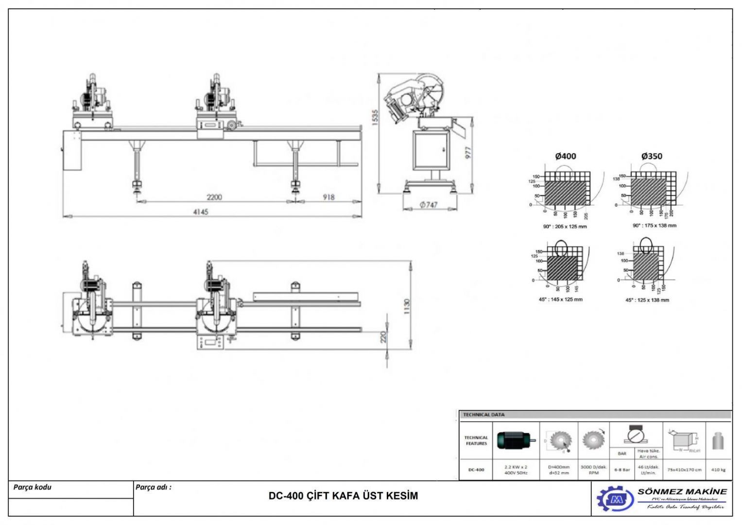 DOUBLE CUTTING MACHINE ( HYDRO PNEUMATIC ) DC 400